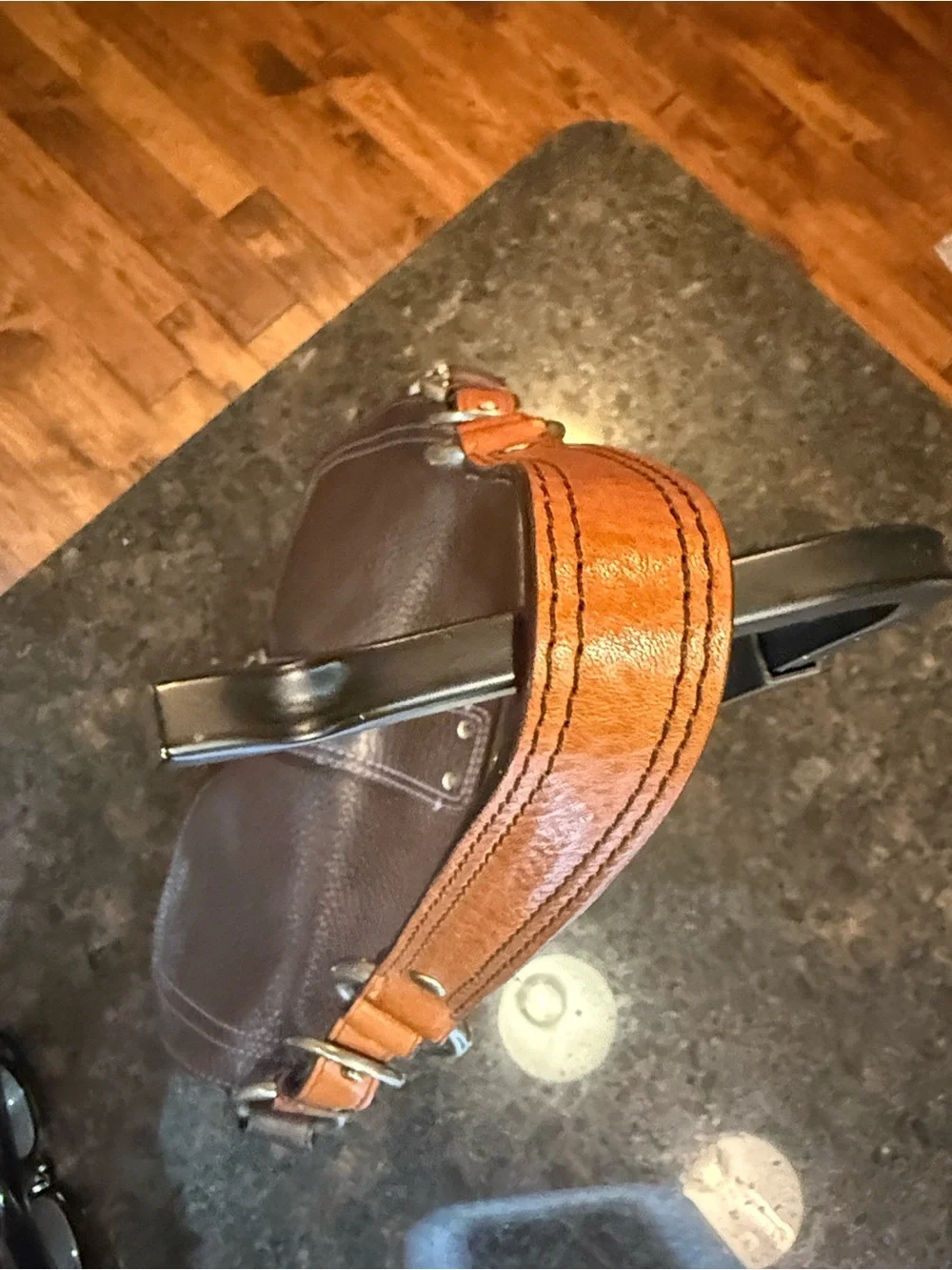 Vintage Coach Chelsea Pebbled Leather Hobo Shoulder Bag in Dark Brown